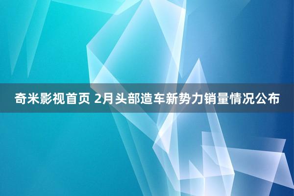 奇米影视首页 2月头部造车新势力销量情况公布