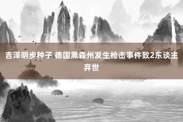 吉泽明步种子 德国黑森州发生枪击事件致2东谈主弃世