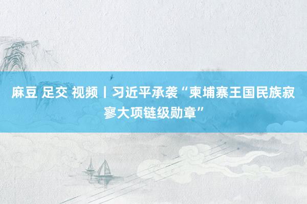 麻豆 足交 视频丨习近平承袭“柬埔寨王国民族寂寥大项链级勋章”