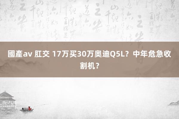 國產av 肛交 17万买30万奥迪Q5L？中年危急收割机？