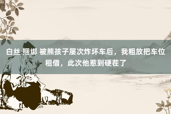 白丝 捆绑 被熊孩子屡次炸坏车后，我粗放把车位租借，此次他惹到硬茬了