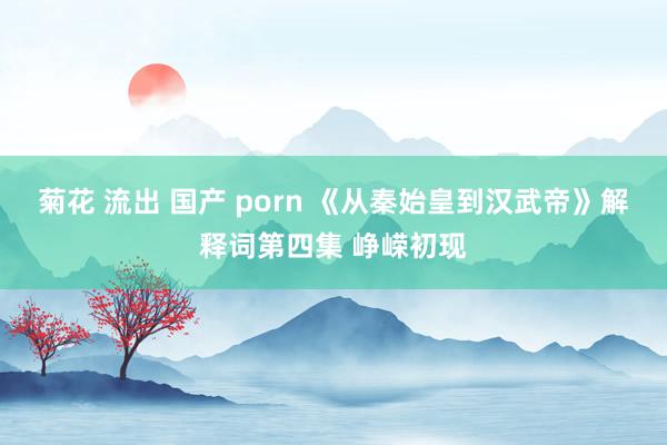 菊花 流出 国产 porn 《从秦始皇到汉武帝》解释词第四集 峥嵘初现